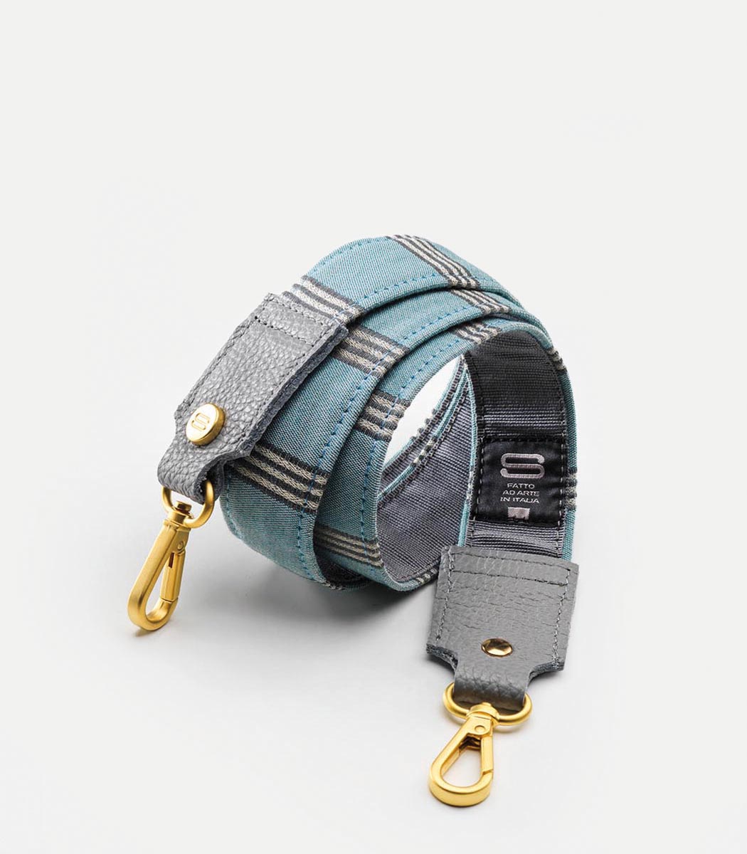Fabric Strap turquoise and grey 65cm