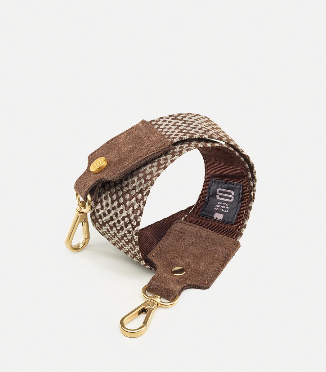 Animalier Fabric Straps beige and chocolate 65cm