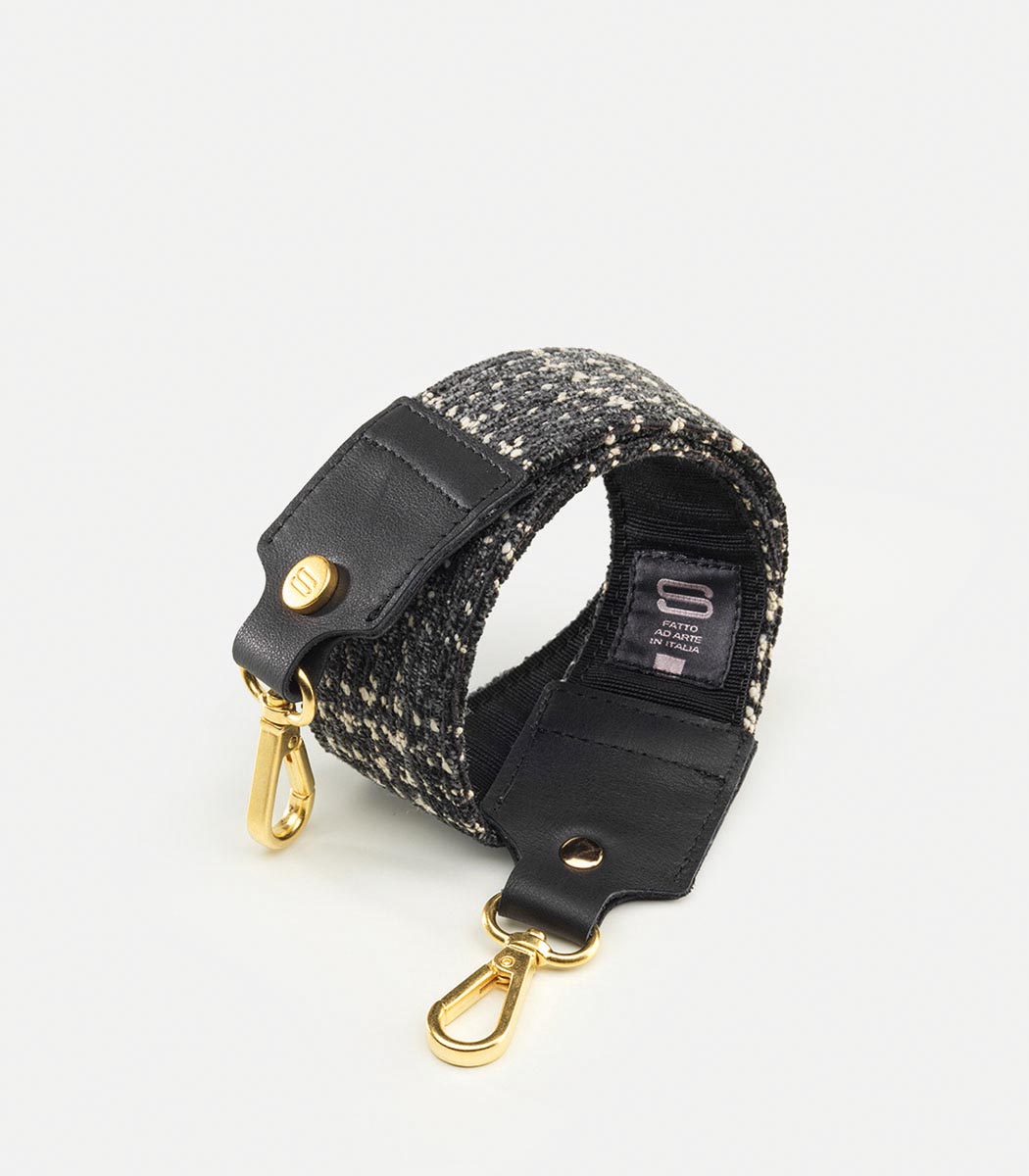 Chenille Fabric Strap white and black 65 cm